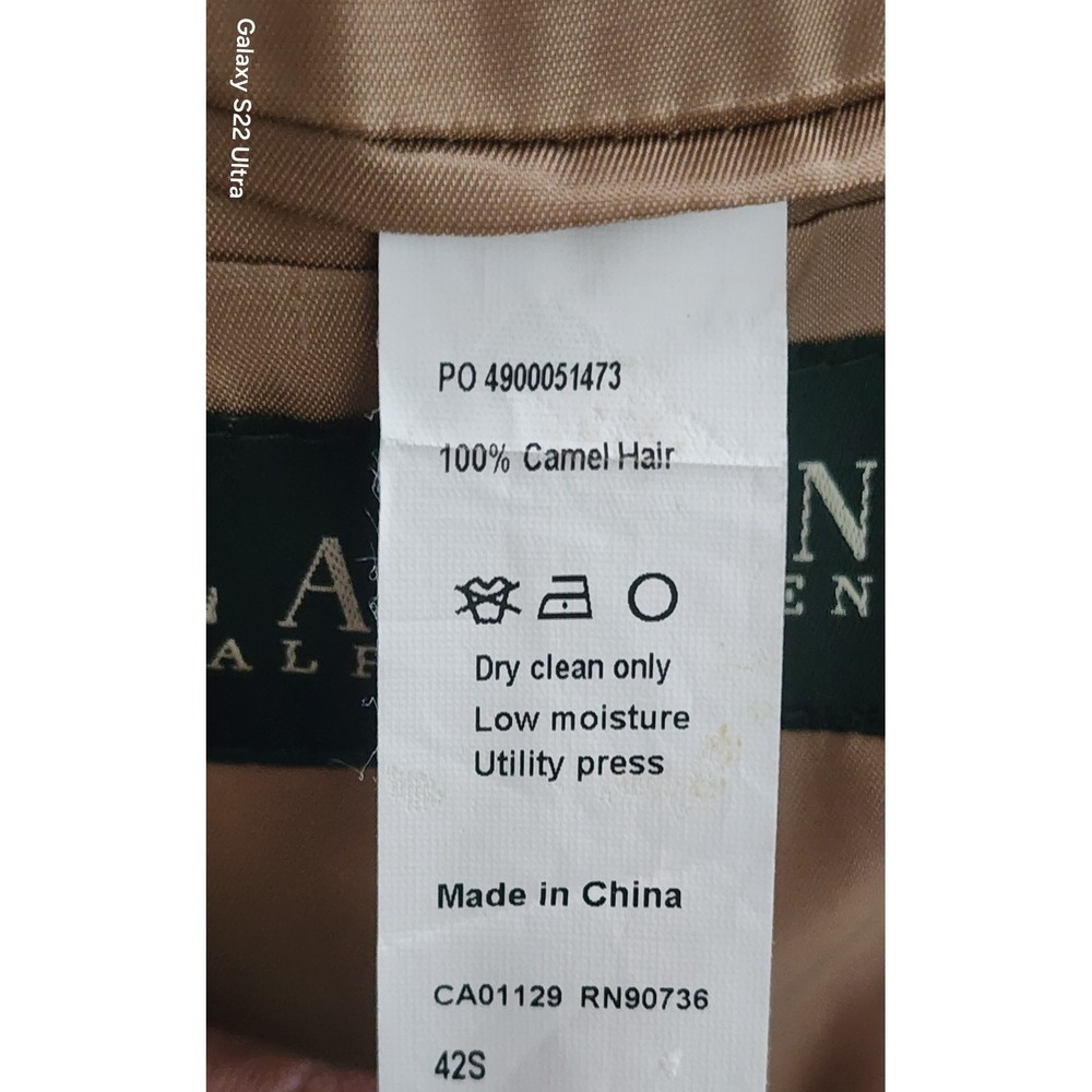Lauren Ralph Lauren Men's Tan Camel Hair 2 Button Sports Coat Size 42 Short - Picture 4 of 5